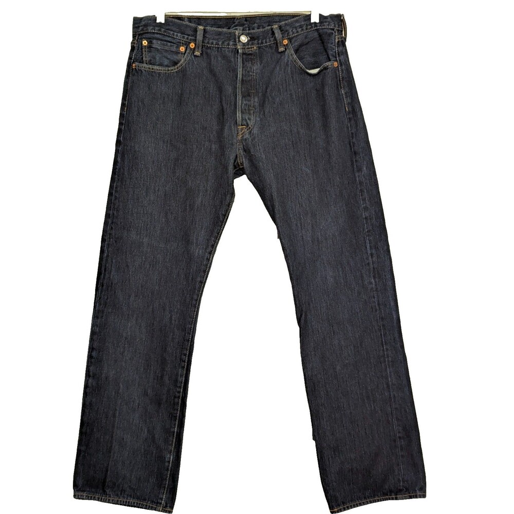 Levi's 501 Jeans Mens W36 L32 Dark Wash 100% Cotton Rigid Denim Button Fly 36x32